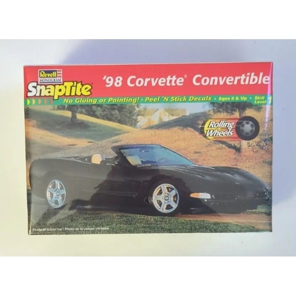 Revell Snaptite 1:25 scale 98 Corvette Convertible Model Kit 85-1904 NEW SEALED